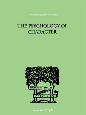 cover image of The Psychology of Character